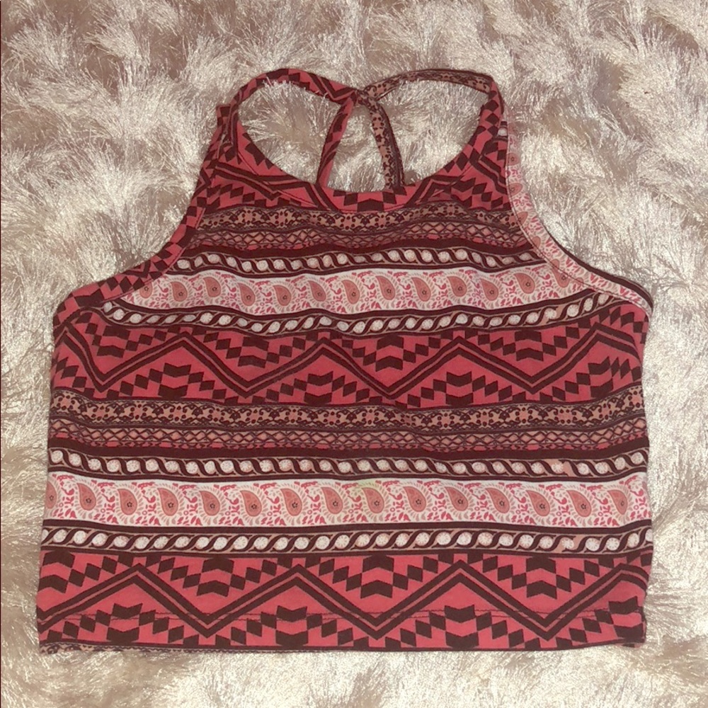 pink crop top